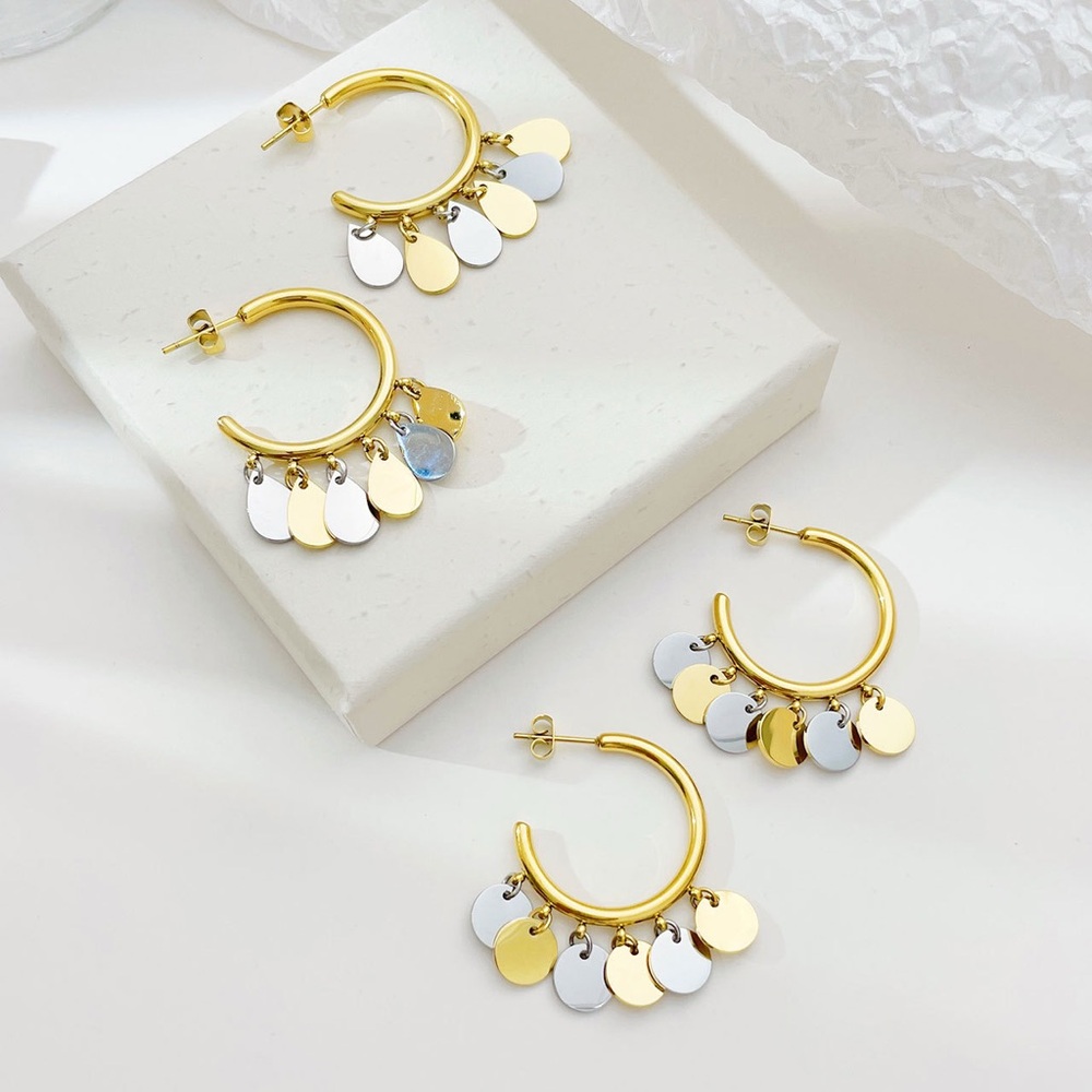 Elegant Gold and Silver Hoop Earrings